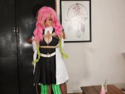 Preview 6 of Candy Veron in Mitsuri Kanroji Cosplay doing BDSM, Shibari Roleplay.
