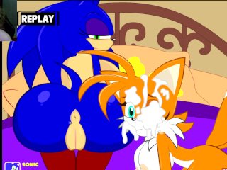 Sonic andTales Got a Lot of Cum on His Face and in HisAss - Porn Game