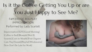 F4M Audio Roleplay Improv - Tu novia te despierta con café y una mamada