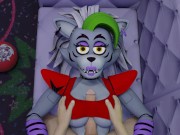 Preview 1 of White guy tits fuck Roxanne Wolf Five Nights at Freddy's Security Breach tits job cum in her mouth