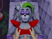 Preview 5 of White guy tits fuck Roxanne Wolf Five Nights at Freddy's Security Breach tits job cum in her mouth