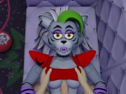 Preview 6 of White guy tits fuck Roxanne Wolf Five Nights at Freddy's Security Breach tits job cum in her mouth