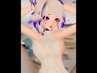 bed, vrchat, cat, big boobs