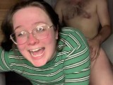 Cute young brunette with big tits cums on camera for the first time and LOVES it