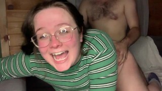 For The First Time A Cute Young Brunette With Big Tits Cums Appears On Camera And Adores It