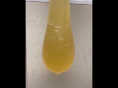 Cheating white girl cums all over my Condom his your girl lol