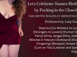 F4M Audio Roleplay - Fucking Your Co-Worker in the Closet at a Work Party - Improvisation