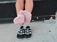 TSM - Dylan poses their feet in various footwear