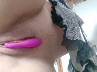 Remote controlled vibrator in my pussy clit and g spot stimulation - hairy amateur pussy recording