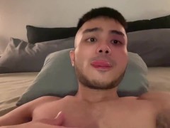 Asian boy using cum as a LUB