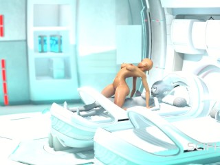 Super alien sex in the sci-fi lab. Futa alien plays with a young hottie