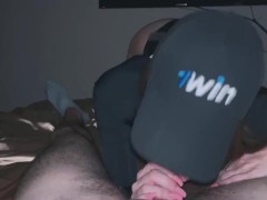 1WIN hot tatted chick came to my house to play online poker but we fucked