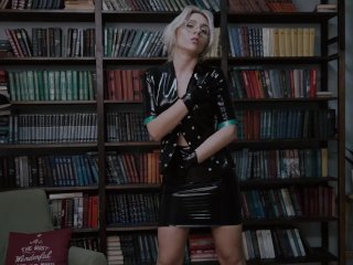 librarian, nerdy girl glasses, kink, latex shirt