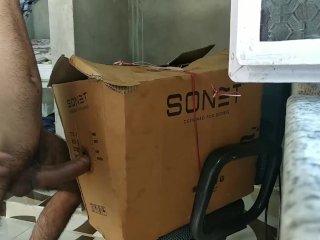 carton box, amateur, solo male, hardcore