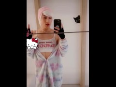 Femboy undresses in front of the mirror 🙈