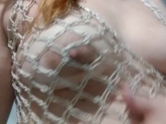 Playing with my boobs and puffy nipples - perky swollen tits pregnancy - horny pregnant milf wife