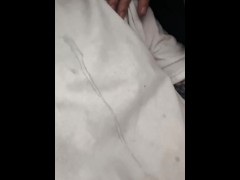 Girl makes me cum on myself outside of our work place while the other crew members are away for lunc