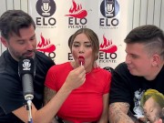 Preview 5 of Entrevista con Elo Podcast termina en una mamada y mucho cum - Sara Blonde - Elo Picante