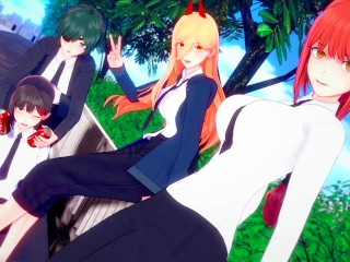 Follando a TODAS Las Chicas De Hombre Motosierra Hasta Creampie - Compilación Anime Hentai 3d