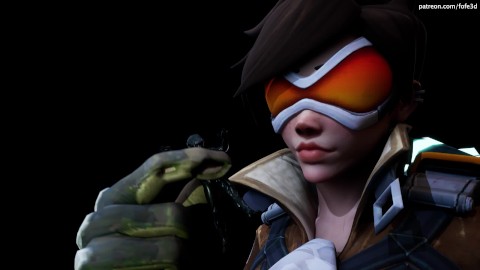 Tracer's alien plezier [Giantess Animation]