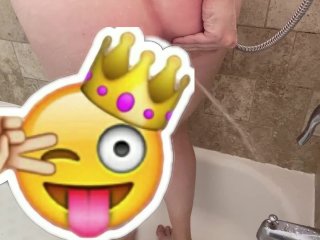 SHOOTING WATER OUT MY ASS SELF ANAL WATER ENEMA SHOWER HOSE IN MY BATHTUB // SHORT // BLONDE BUNNY