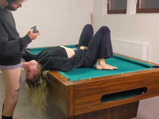 Barefeet Throat Job on the Pool_Table