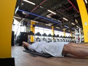 Preview 3 of sweet boy horny at gym making exercises