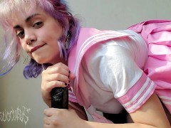 Schoolgirl rubs her ass on your dick and gives you oral uwu