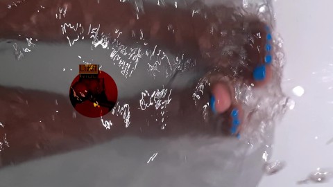 Sexy ebony toes in bathtub