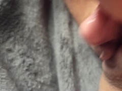 Beautiful slow masturbation of FTM's big pumped clit