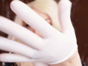 Preview 1 of ASMR video: hot BRACES and double layer of medical nurse nitrile gloves (Arya Grander)