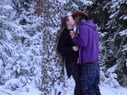 Preview 1 of Sex in the winter forest while the snow is falling - RosenlundX - HD