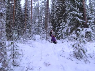 Sex in the winter forest while the snow is falling - RosenlundX - HD