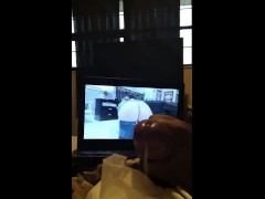 Jerking to girl big bum
