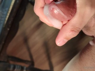 Cum on my Hand with my Step Dad Watching