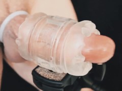 Draining my creamy nectar from my swollen cock.