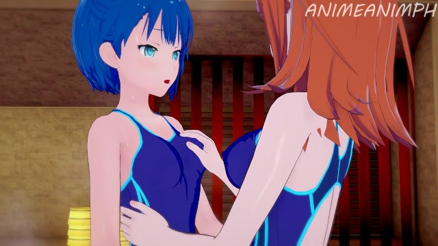 Haruka Kiritani and Hanasato from Project Sekai Colorful Stage Lesbian Anime Hentai 3d