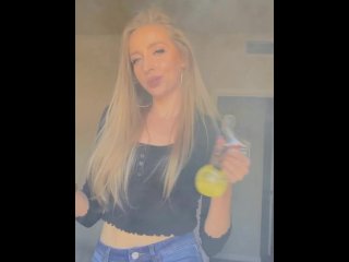 slim thick blonde, kink, cannabis, smoking