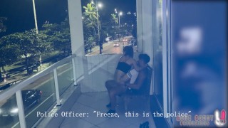 BUSTED Balcony Fuck Caught By Police