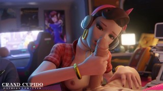 Dva Enjoying Jerking big Dick Handjob [Grand Cupido]( Overwatch )