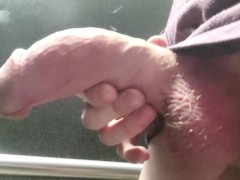 My glowing thick white penis, wow