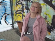 Preview 4 of Public Agent Short hair blonde amateur teen with soft natural body picked up as bus stop