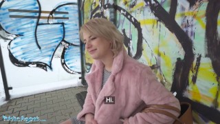 Public Agent Shy Teen babe Nata gives blowjob in entrance | Amateur Russian Pickup Porn