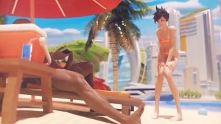 Overwatch 2 Tracer Relaxing On The Beach