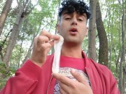 Preview 1 of Playing with cruiser´s used condom in mouth and eating his cum after cruising