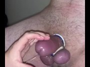 Preview 5 of wife gives unbelievable handjob squeezing balls till cum
