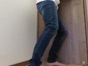 Preview 3 of [Japanese] male jeans piss hold desperate man who pees while wearing jeans [Akinyan / ASMR
