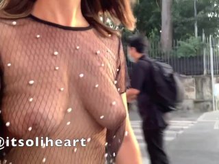 see through shirt, 60fps, outdoor, amateur