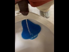 POV Ssecnirpnailati pissing in a urinal