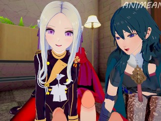 Edelgard and Female Byleth Gets Fucked in a Threesome until Creampie - Anime Hentai 3d Uncensored